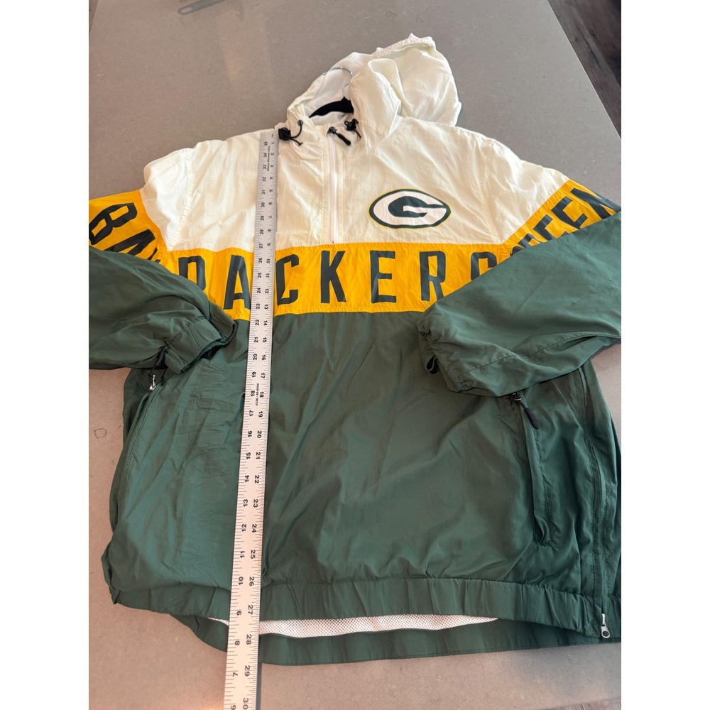 Green Bay Packers NFL Team Apparel Windbreaker Jacket Men's Size L - Picture 2 of 9